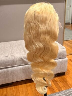 30” Blonde #613 Body Wave Human Hair Wig 13x4 HD Lace Front 200% Density #224